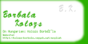 borbala kolozs business card